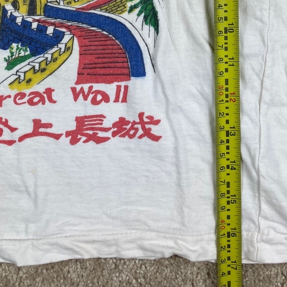 Vintage Great Wall of China Beijing Souvenir T-Shirt Kids White Single Stitch - Picture 6 of 9
